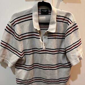 Abercrombie Striped 3-Button Sweater Polo